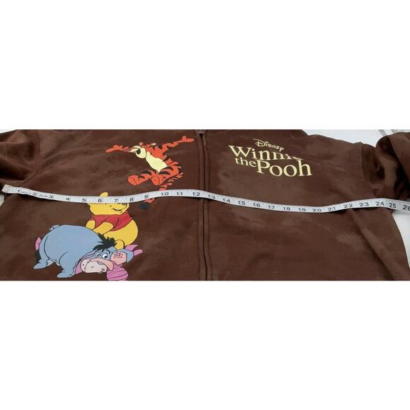 Disney Winnie The Pooh Zip Up Hoodie Womens Juniors Brown XXL Tigger Eeyore - Picture 6 of 9